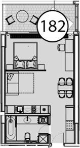 Планировка — Гостиничный комплекс Поляна Пик, Студия, 55 м²