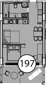 Планировка — Гостиничный комплекс Поляна Пик, Студия, 55 м²