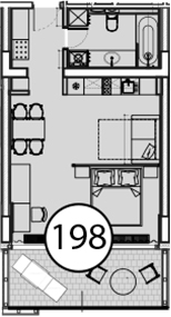 Планировка — Гостиничный комплекс Поляна Пик, Студия, 54 м²