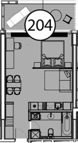 Планировка — Гостиничный комплекс Поляна Пик, Студия, 55 м²