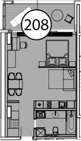 Планировка — Гостиничный комплекс Поляна Пик, Студия, 56 м²