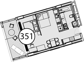 Планировка — Гостиничный комплекс Поляна Пик, 1-комн., 55 м²