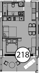 Планировка — Гостиничный комплекс Поляна Пик, Студия, 55 м²