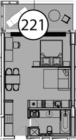 Планировка — Гостиничный комплекс Поляна Пик, Студия, 55 м²