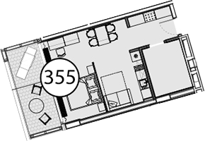 Планировка — Гостиничный комплекс Поляна Пик, 1-комн., 55 м²
