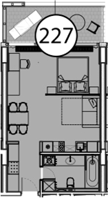 Планировка — Гостиничный комплекс Поляна Пик, Студия, 55 м²