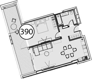 Планировка — Гостиничный комплекс Поляна Пик, 1-комн., 86 м²
