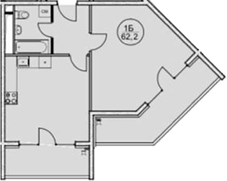 Планировка — Дагомыс Парк, 1-комн., 62 м²