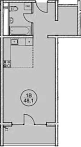 Планировка — Дагомыс Парк, 1-комн., 48 м²