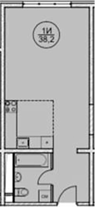 Планировка — Дагомыс Парк, 1-комн., 38 м²