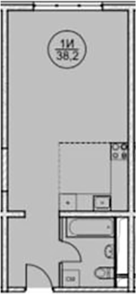 Планировка — Дагомыс Парк, 1-комн., 38 м²