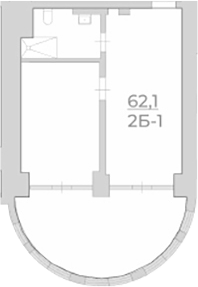 Планировка — Luciano Vita Club Sochi, 1-комн., 62 м²