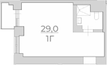 Планировка — Luciano Vita Club Sochi, Студия, 29 м²