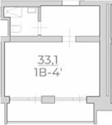 Планировка — Luciano Vita Club Sochi, Студия, 33 м²