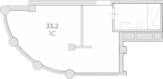 Планировка — Luciano Vita Club Sochi, 1-комн., 33 м²