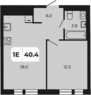 Планировка — Норд-Премьер, 2-комн., 40 м²