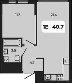 Планировка — Норд-Премьер, 2-комн., 41 м²