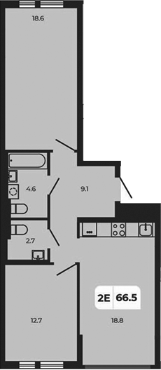 Планировка — Норд-Премьер, 3-комн., 67 м²