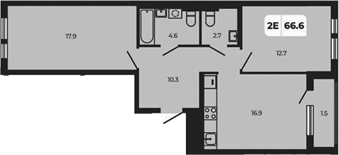 Планировка — Норд-Премьер, 3-комн., 65 м²
