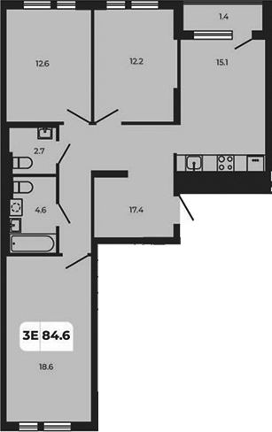 Планировка — Норд-Премьер, 4-комн., 83 м²