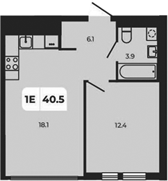 Планировка — Норд-Премьер, 2-комн., 41 м²