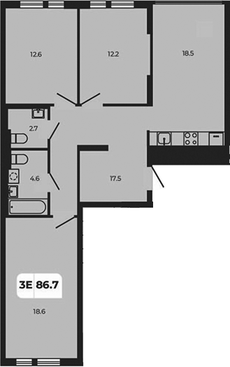 Планировка — Норд-Премьер, 4-комн., 87 м²