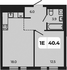 Планировка — Норд-Премьер, 2-комн., 40 м²