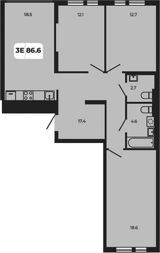 Планировка — Норд-Премьер, 4-комн., 87 м²