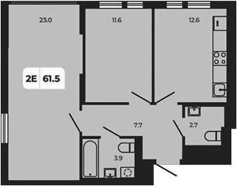 Планировка — Норд-Премьер, 3-комн., 62 м²