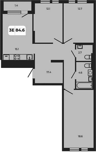 Планировка — Норд-Премьер, 4-комн., 83 м²