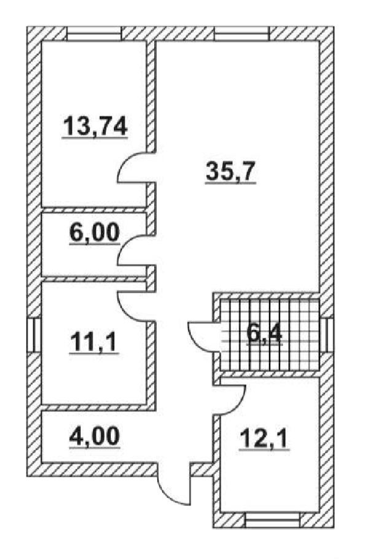 Планировка — Коттеджный поселок Лесное, 3-комн., 100 м²