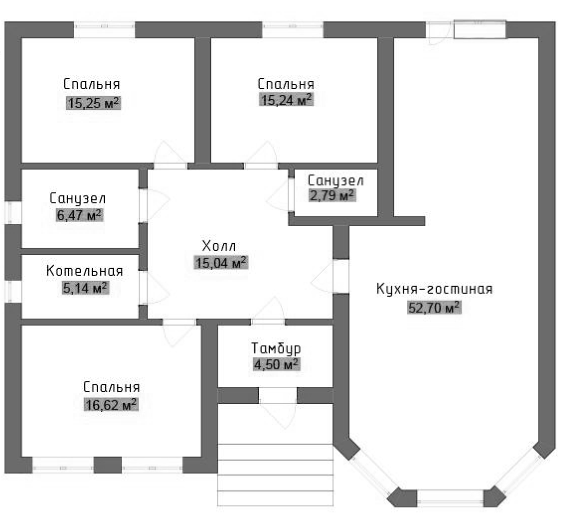Планировка — Коттеджный поселок Лесное, 3-комн., 131 м²