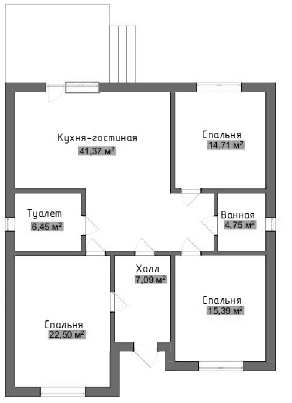 Планировка — Коттеджный поселок Лесное, 3-комн., 112 м²