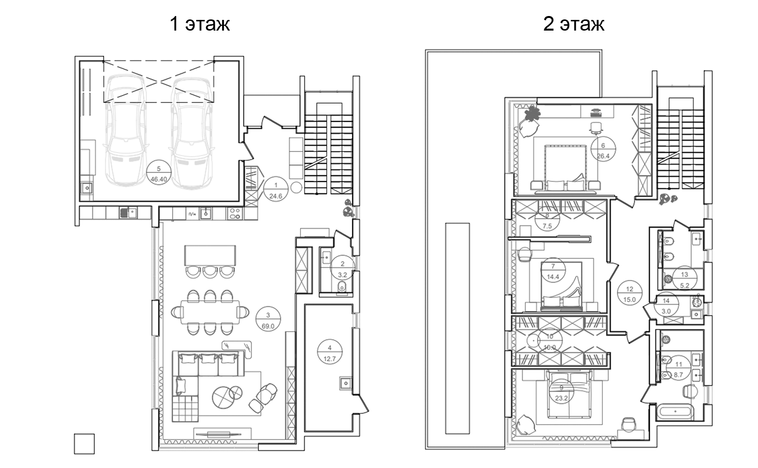 Планировка — Коттеджный поселок Кислород, 3-комн., 310 м²