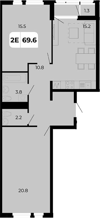 Планировка — Норд-Премьер, 3-комн., 68 м²