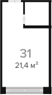 Планировка — Лучезарный, 1-комн., 21 м²