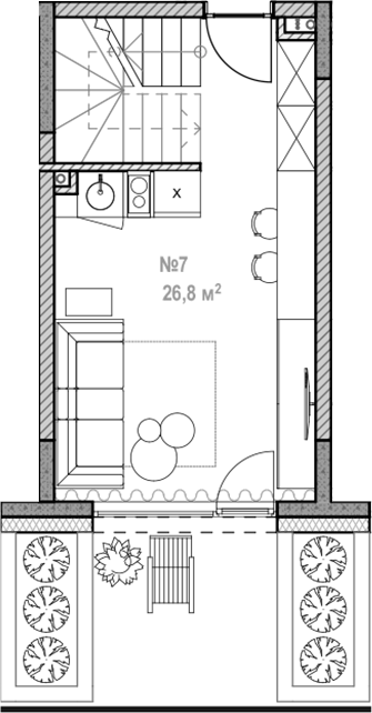 Планировка — Лучезарный, 1-комн., 51 м²