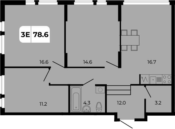 Планировка — Норд-Премьер, 4-комн., 79 м²