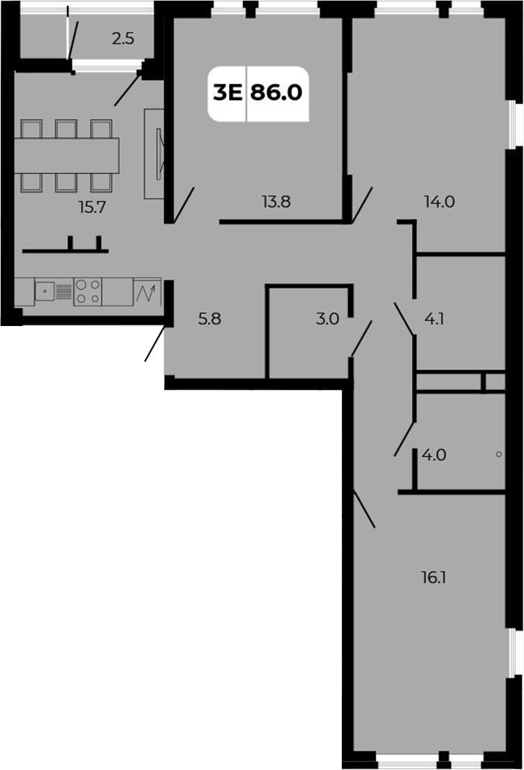 Планировка — Норд-Премьер, 4-комн., 85 м²