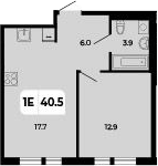 Планировка — Норд-Премьер, 2-комн., 41 м²