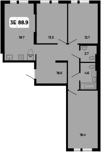 Планировка — Норд-Премьер, 4-комн., 89 м²