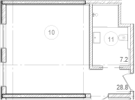 Планировка — River Rock Hotels & Resorts, Студия, 36 м²