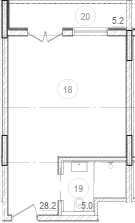 Планировка — River Rock Hotels & Resorts, Студия, 30 м²