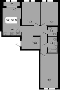 Планировка — Норд-Премьер, 4-комн., 86 м²