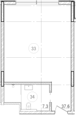 Планировка — River Rock Hotels & Resorts, Студия, 45 м²