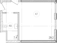 Планировка — River Rock Hotels & Resorts, Студия, 37 м²