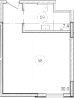 Планировка — River Rock Hotels & Resorts, Студия, 37 м²