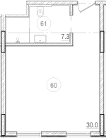 Планировка — River Rock Hotels & Resorts, Студия, 37 м²