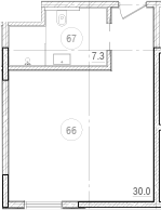 Планировка — River Rock Hotels & Resorts, Студия, 37 м²