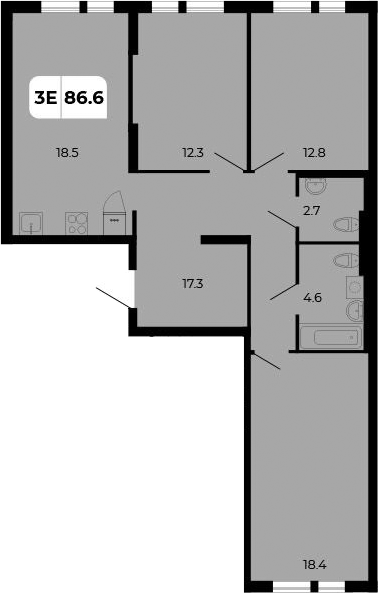 Планировка — Норд-Премьер, 4-комн., 87 м²
